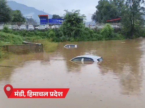 UP के 21 जिले बाढ़ की चपेट में:  हापुड़ में सरकारी स्कूल, बिजनौर में मकान ढहा; हिमाचल के मंडी में बादल फटा